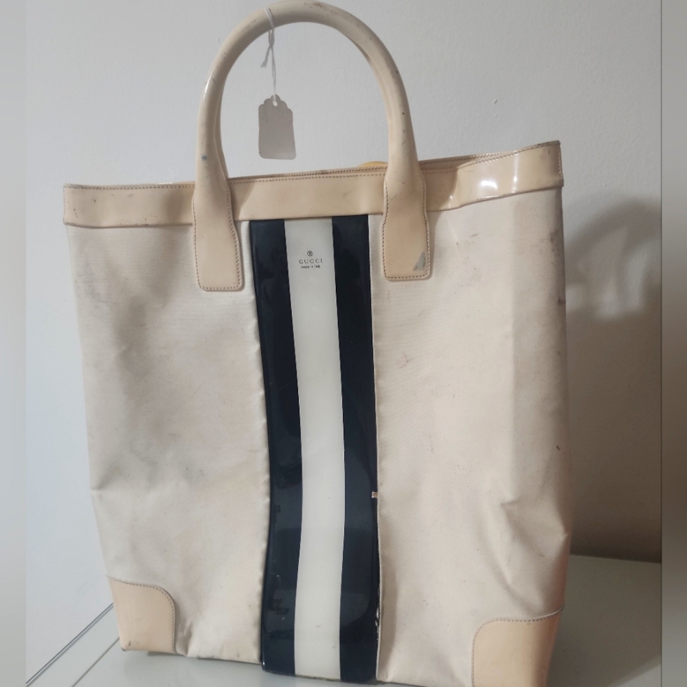 Gucci Beige and Navy Women's Tote Bag